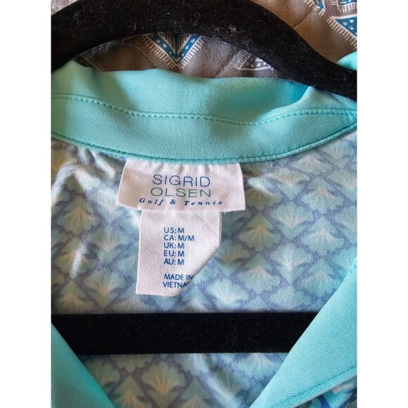 Sigrid Olsen Shirt Medium blue/teal Tank Golf Tennis Pickleball - Picture 3 of 4